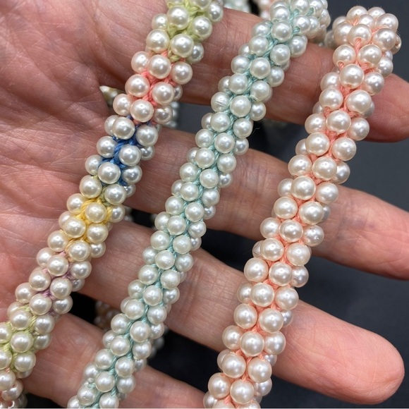 Vintage Crochet Beaded Necklace Set of 3 Kitchy Artisan Made - Picture 6 of 9